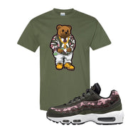 Olive Pink Camo 95s T Shirt | Sweater Bear, Military Green