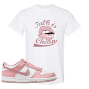 Pink Velvet Low Dunks T Shirt | Talk Lips, White