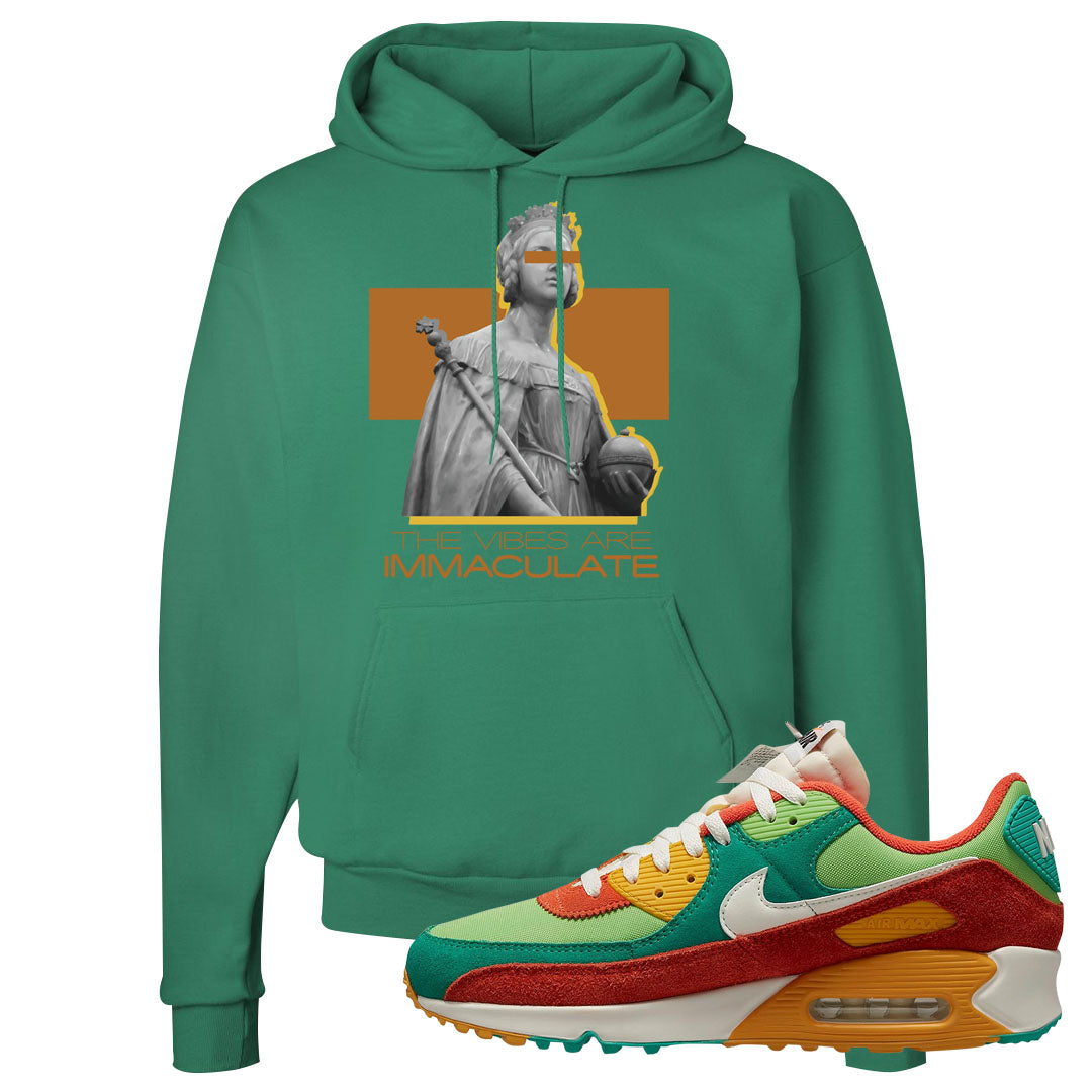 AMRC Green Orange SE 90s Hoodie | The Vibes Are Immaculate, Kelly Green