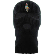Embroidered on the forehead of the black Gucci Mane ski mask is the Gucci Mane ice cream cone logo