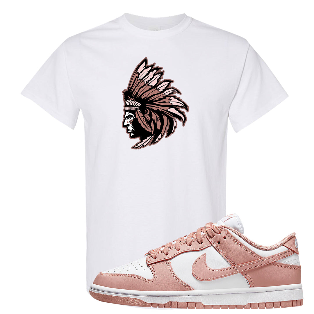 Rose Whisper Low Dunks T Shirt | Indian Chief, White