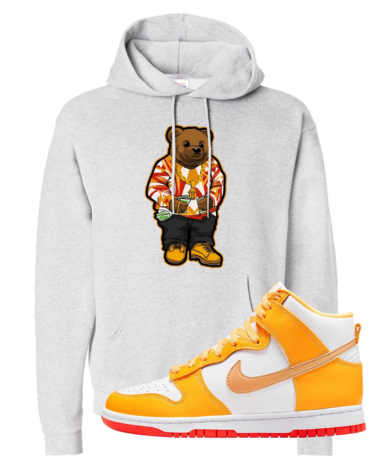 Yellow Gold Orange High Dunks Hoodie | Sweater Bear, Ash