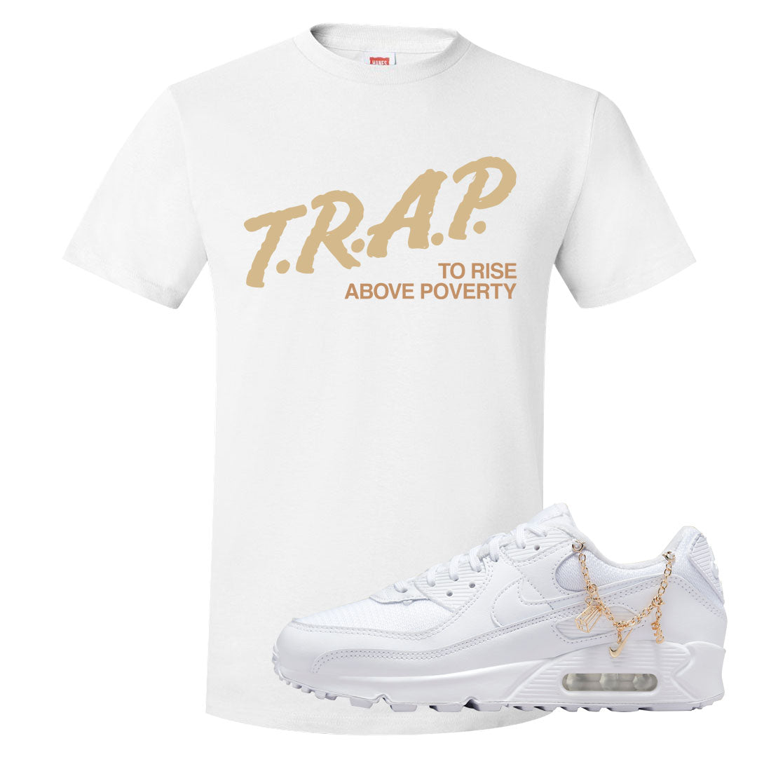Charms 90s T Shirt | Trap To Rise Above Poverty, White