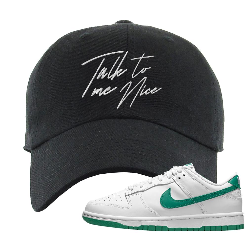 White Green Low Dunks Dad Hat | Talk To Me Nice, Black