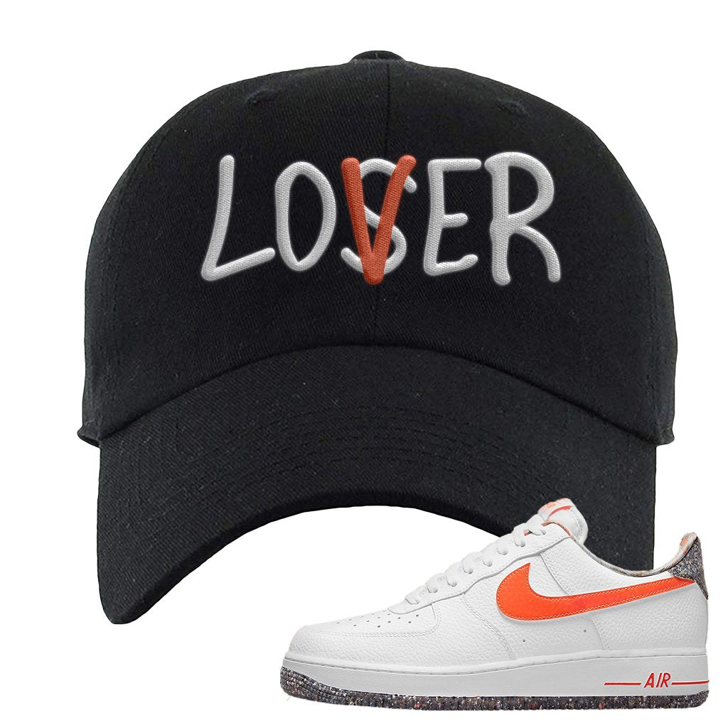 Air Force 1 Low Crimson Grind Rubber Dad Hat | Lover, Black