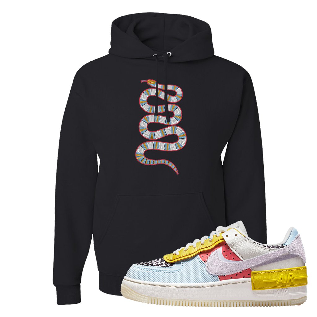 Air Force 1 Shadow Multi-Color Hoodie | Coiled Snake, Black