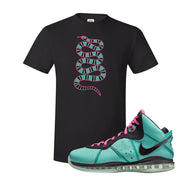 South Beach Bron 8s T Shirt | Coiled Snake, Black