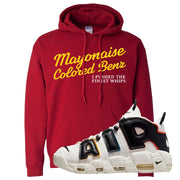 Multicolor Uptempos Hoodie | Mayonaise Colored Benz, Red