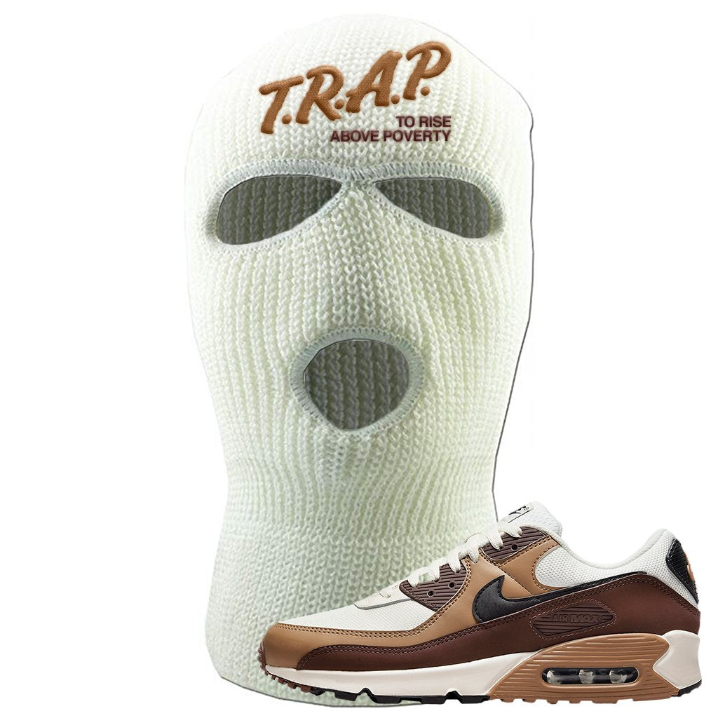 Air Max 90 Dark Driftwood Ski Mask | Trap To Rise Above Poverty, White