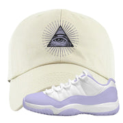 Pure Violet Low 11s Dad Hat | All Seeing Eye, White