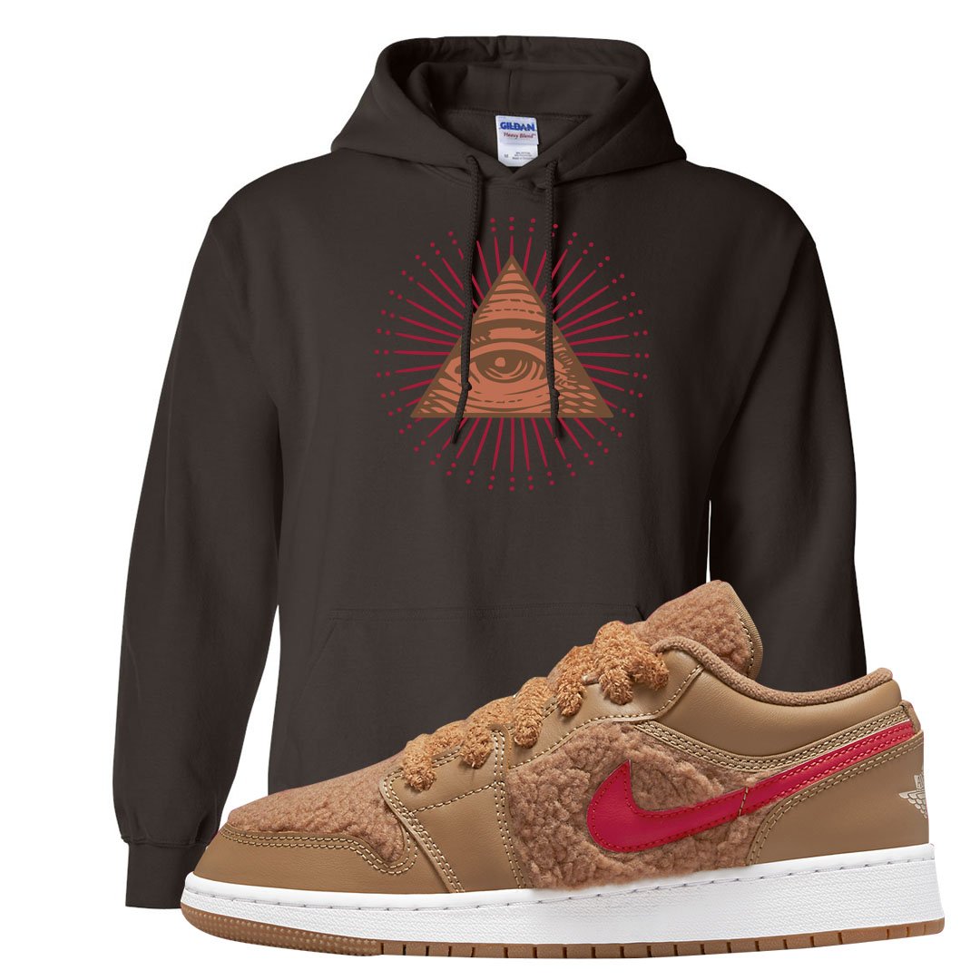 Teddy Bear Low 1s Hoodie | All Seeing Eye, Chocolate