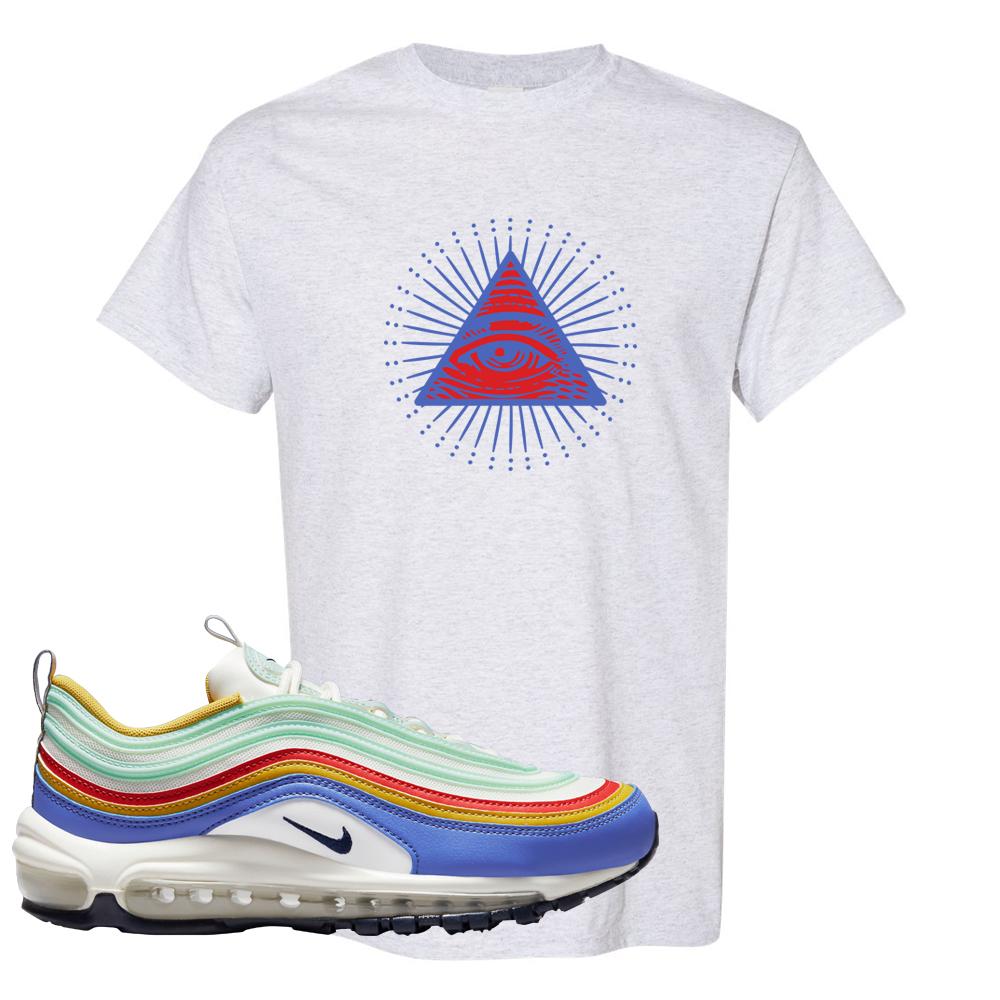 Multicolor 97s T Shirt | All Seeing Eye, Ash