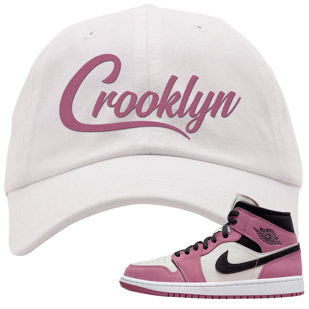 Berry Black White Mid 1s Dad Hat | Crooklyn, White