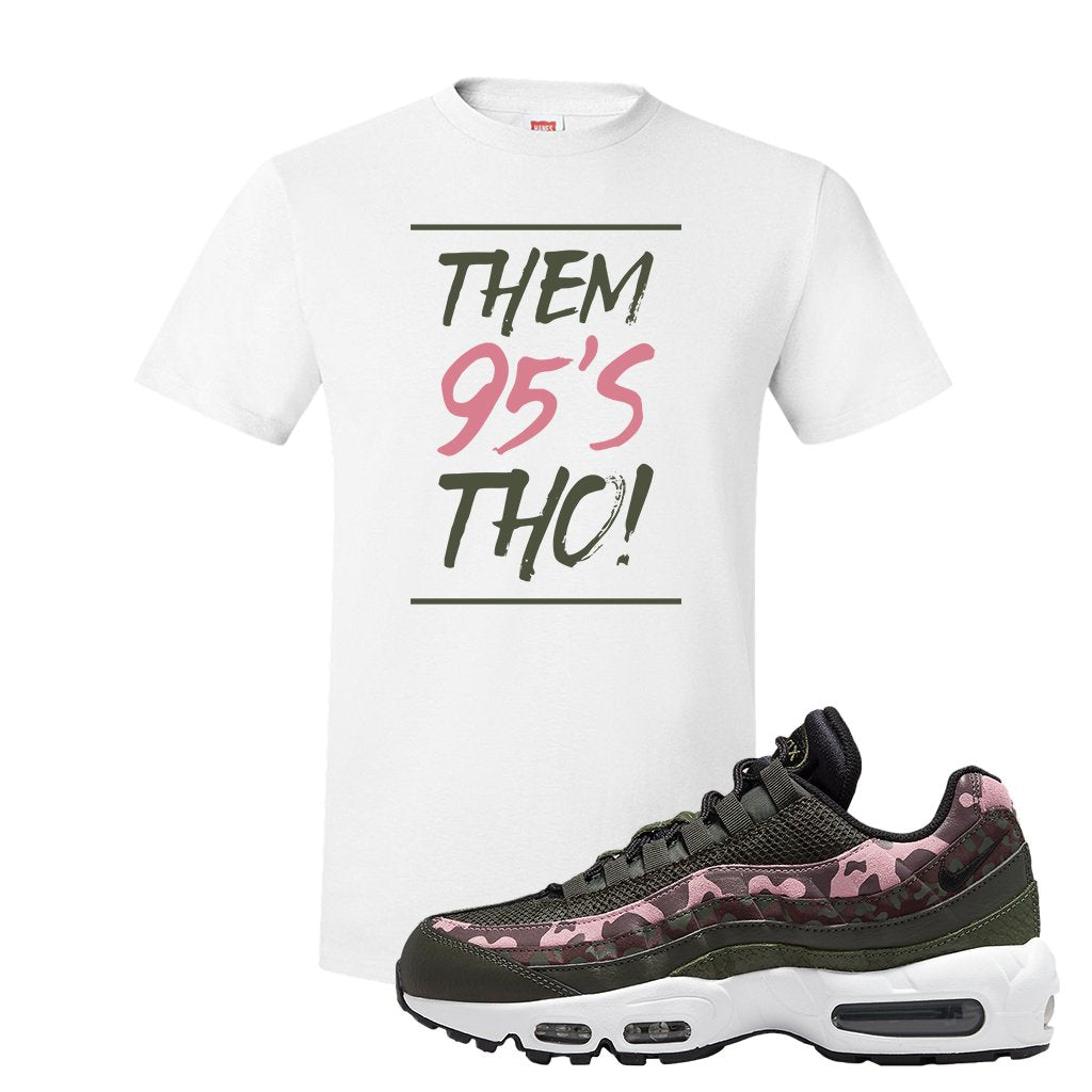 Olive Pink Camo 95s T Shirt | Them 95's Tho, White