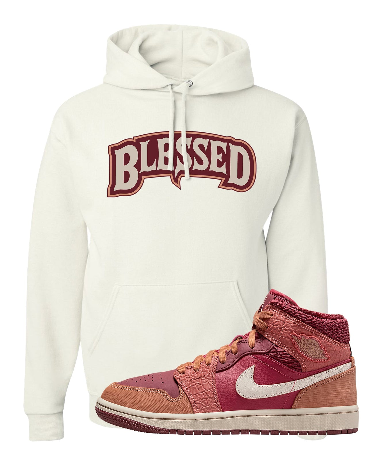 Africa Mid 1s Hoodie | Blessed Arch, White