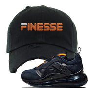 Air Max 720 OBJ Slip Sneaker Black Distressed Dad Hat | Hat to match Nike Air Max 720 OBJ Slip Shoes | Finesse