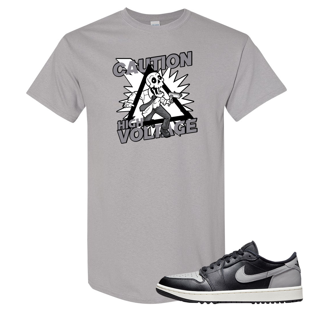 Shadow Golf Low 1s T Shirt | Caution High Voltage, Gravel