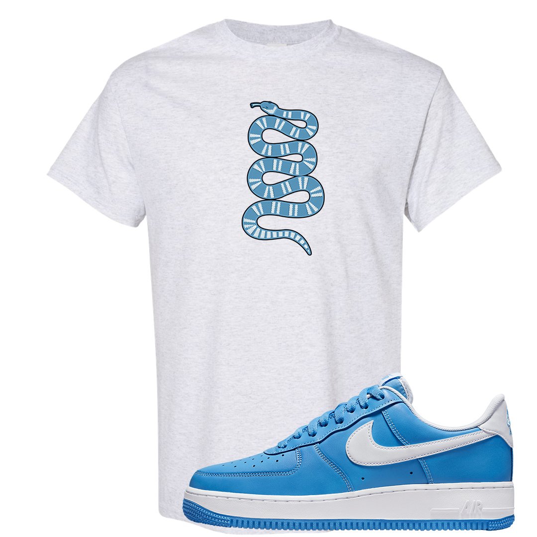 University Blue Low AF1s T Shirt | Coiled Snake, Ash