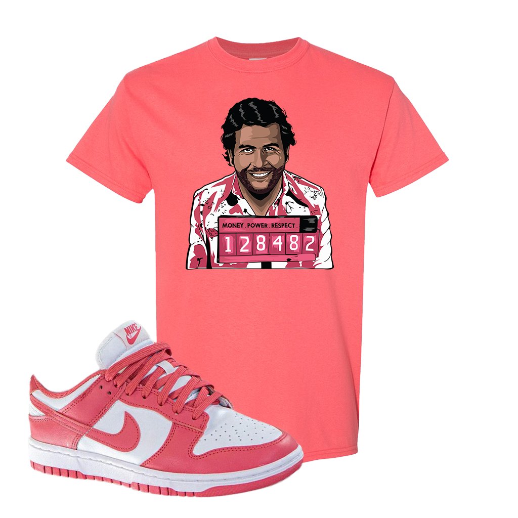 Archeo Pink Low Dunks T Shirt | Escobar Illustration, Coral Silk