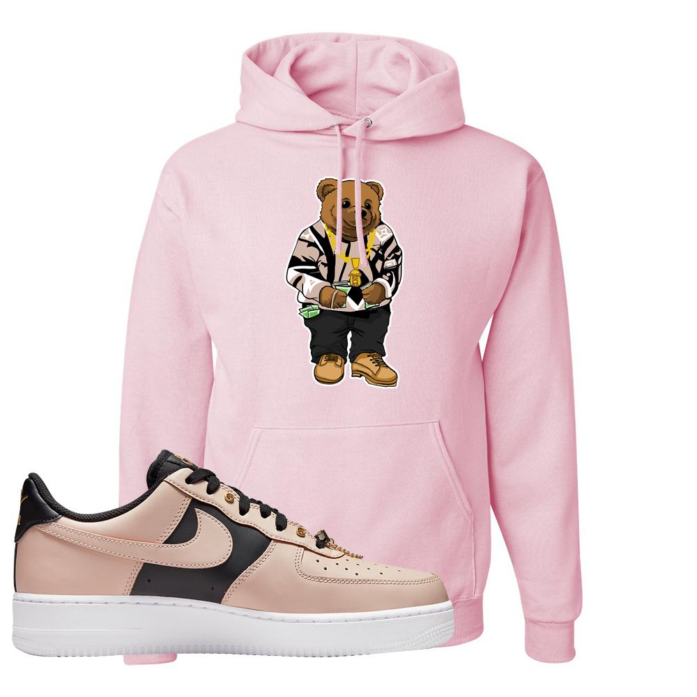 Air Force 1 Low Bling Tan Leather Hoodie | Sweater Bear, Light Pink