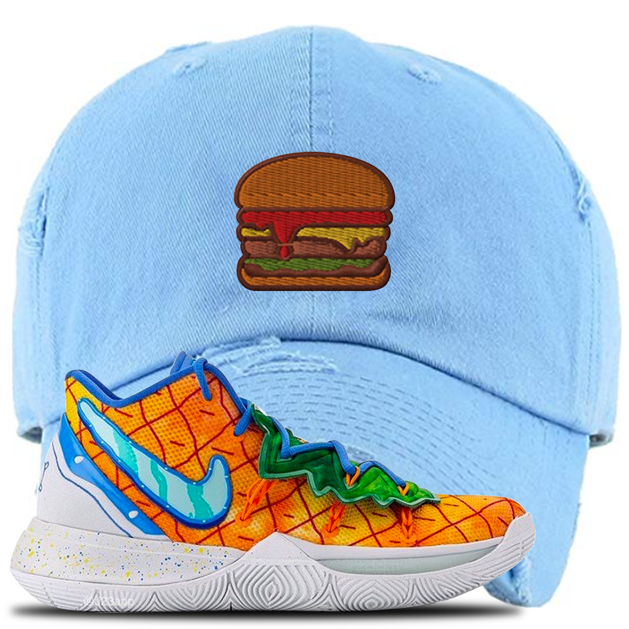 Kyrie 5 Pineapple House Burger Sky Blue Sneaker Hook Up Dad Hat