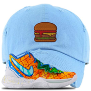 Kyrie 5 Pineapple House Burger Sky Blue Sneaker Hook Up Distressed Dad Hat