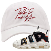 Multicolor Uptempos Dad Hat | Talk To Me Nice, White