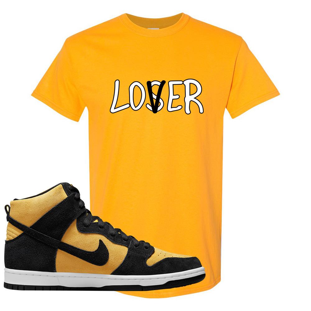 Reverse Goldenrod High Dunks T Shirt | Lover, Gold