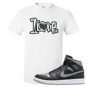 Alternate Shadow Mid 1s T Shirt | 1 Love, White