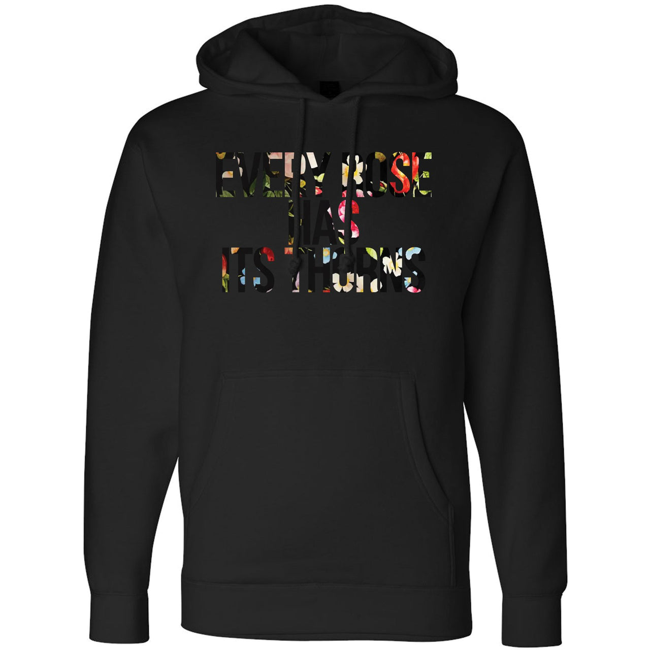 Floral One Foams Hoodie | Every Rose Has Its Thorns, Black