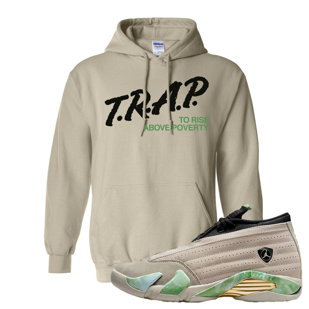 Fortune Low 14s Hoodie | Trap To Rise Above Poverty, Sand
