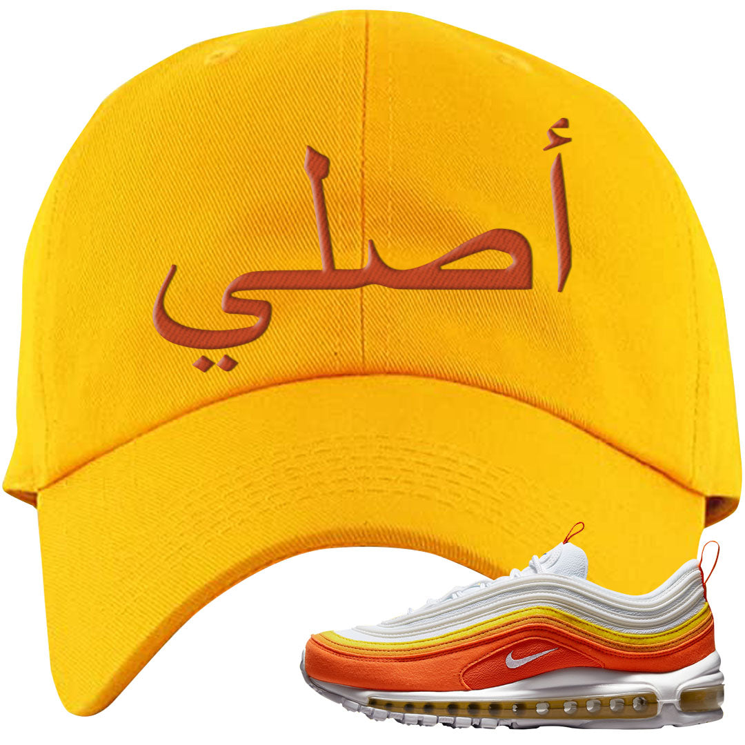 Club Orange Yellow 97s Dad Hat | Original Arabic, Gold
