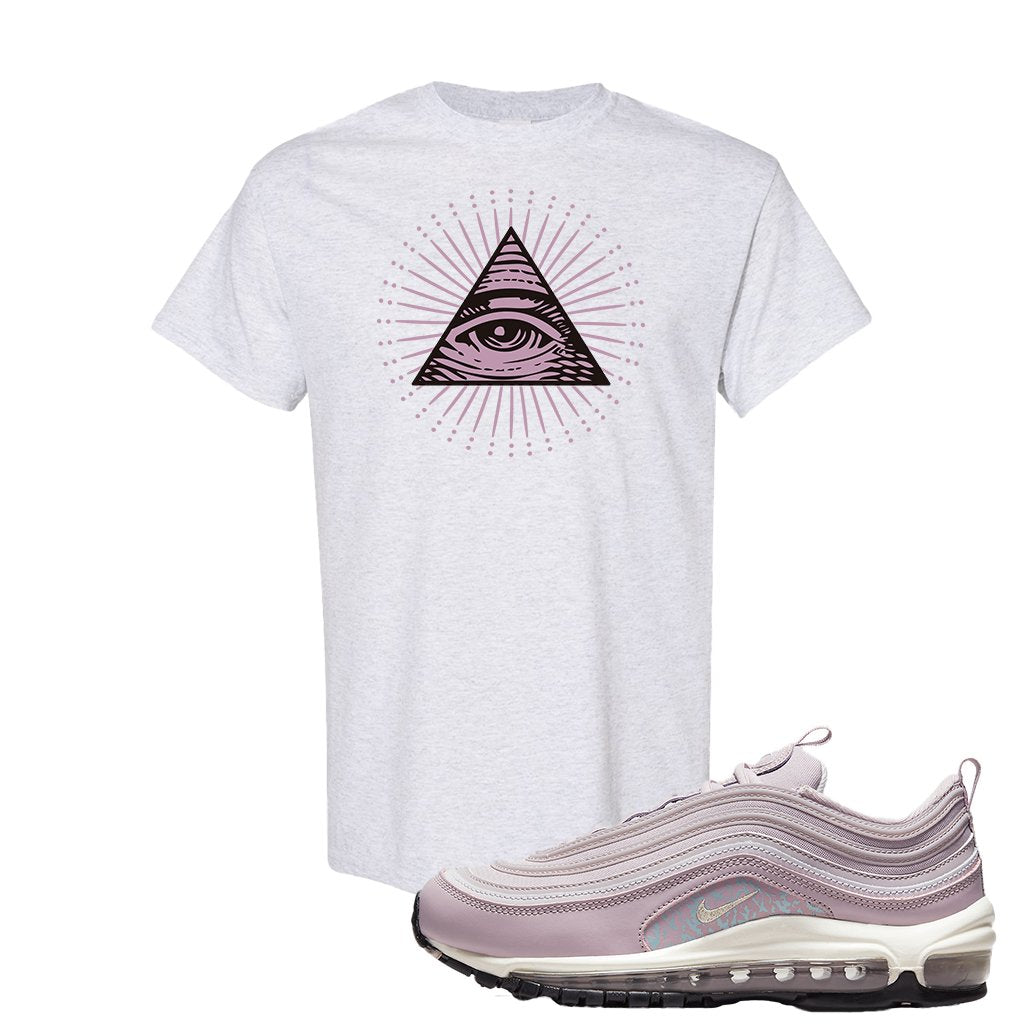 Pastel Purple 97s T Shirt | All Seeing Eye, Ash