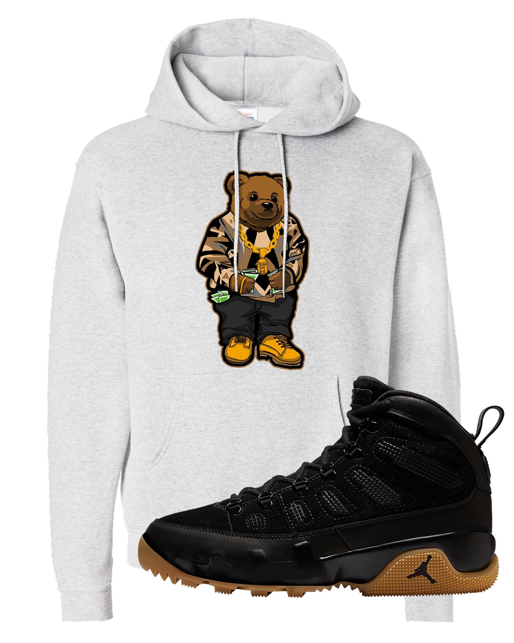 NRG Black Gum Boot 9s Hoodie | Sweater Bear, Ash
