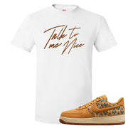 Woven Cork Low AF 1s T Shirt | Talk To Me Nice, White