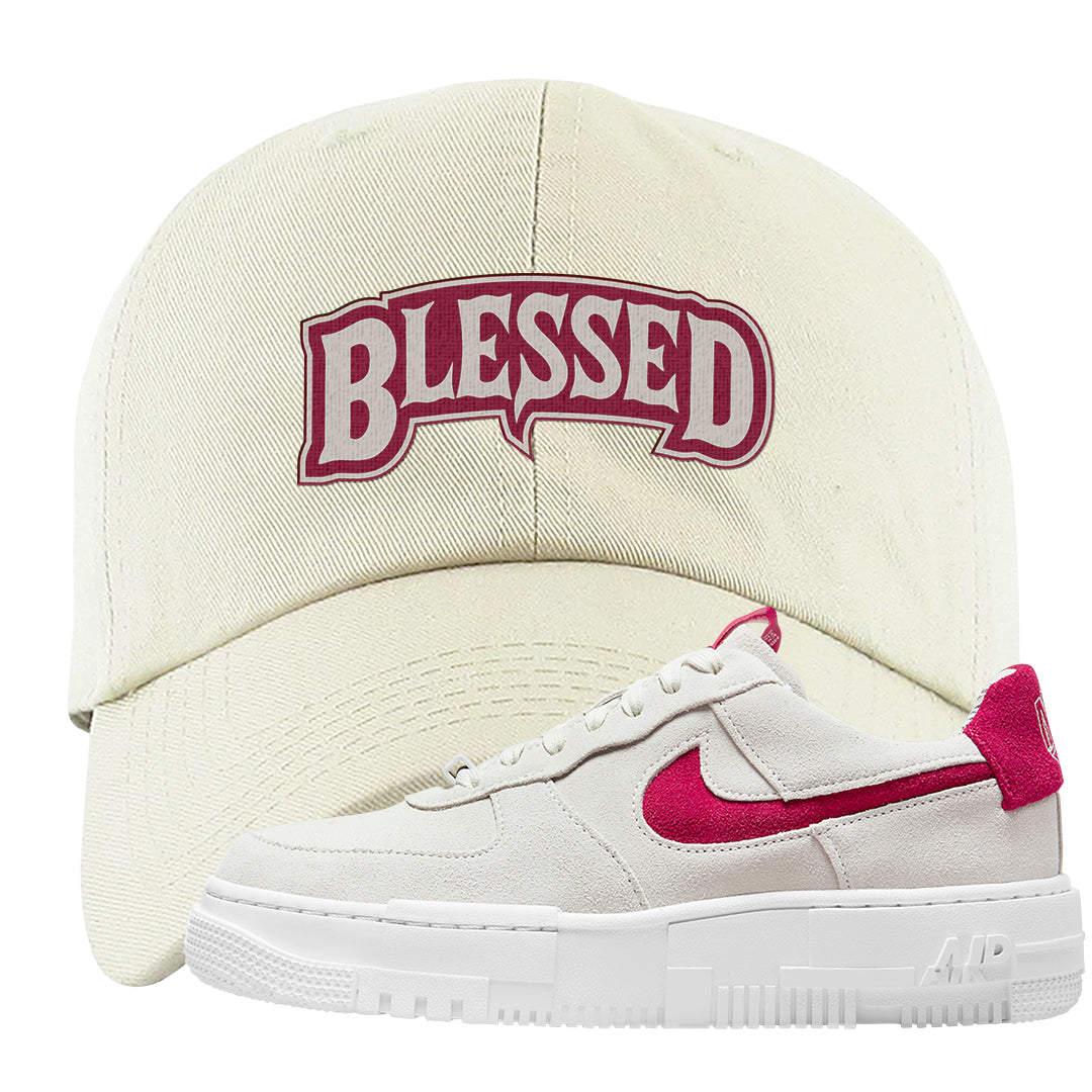Mystic Hibiscus Pixel AF1s Dad Hat | Blessed Arch, White