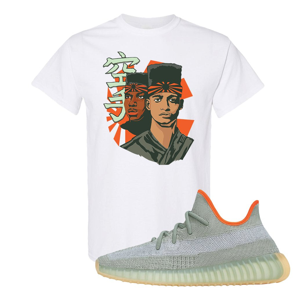 Yeezy 350 V2 Desert Sage Sneaker T Shirt |Kid N Karate | White