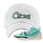 Copa 7s Distressed Dad Hat | Chiraq, White