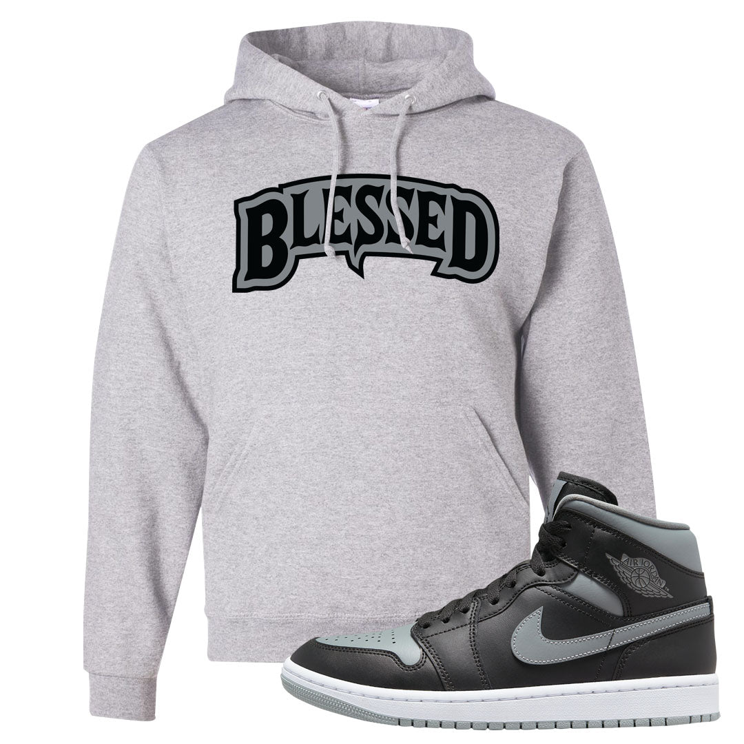 Alternate Shadow Mid 1s Hoodie | Blessed Arch, Ash