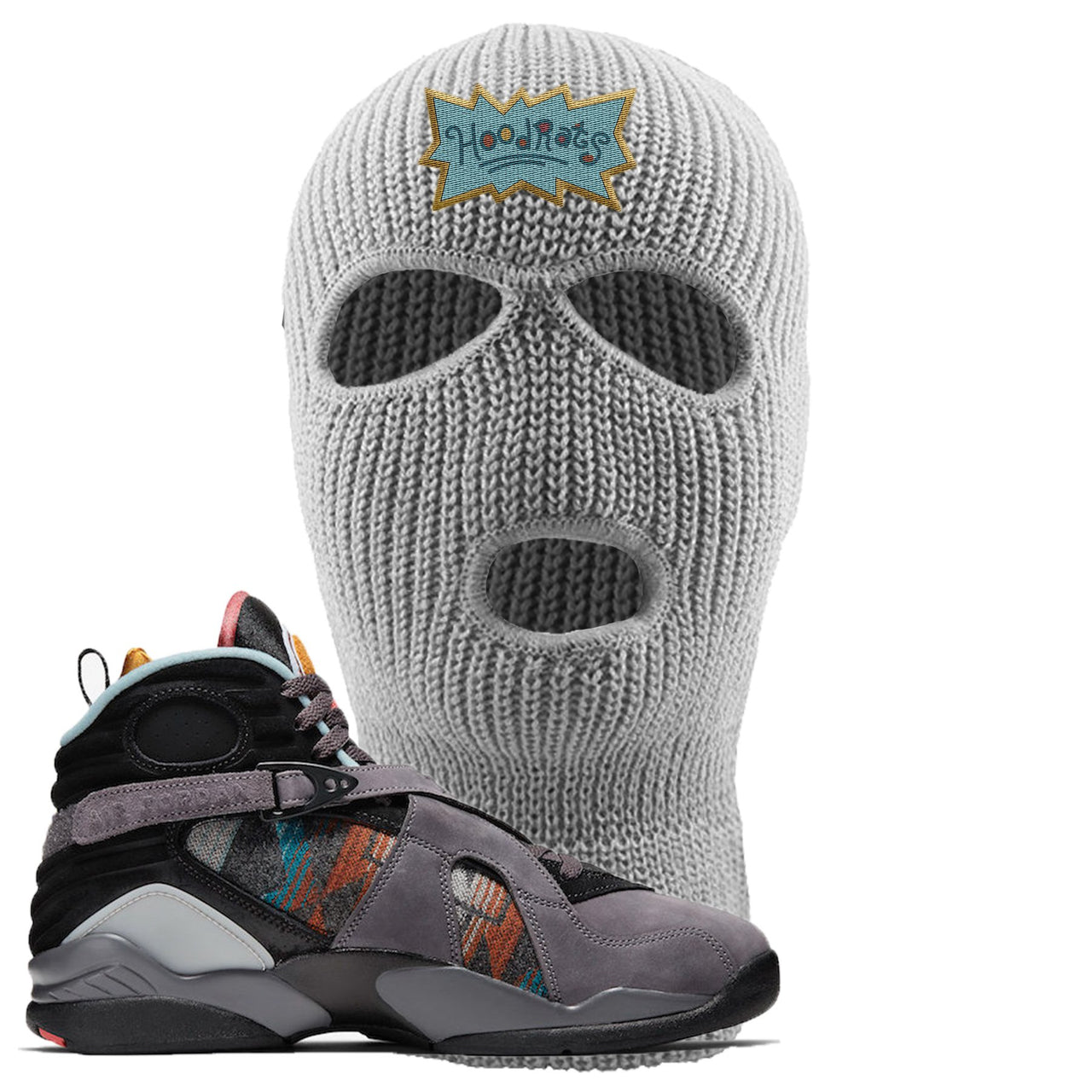 Jordan 8 N7 Pendleton Hood Rats Light Gray Sneaker Hook Up Ski Mask