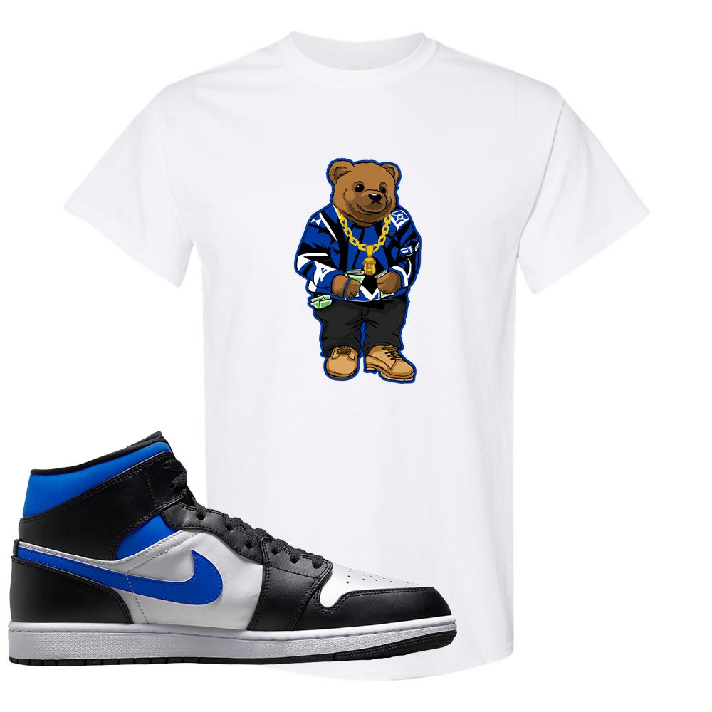 Air Jordan 1 Mid Royal T Shirt | Sweater Bear, White