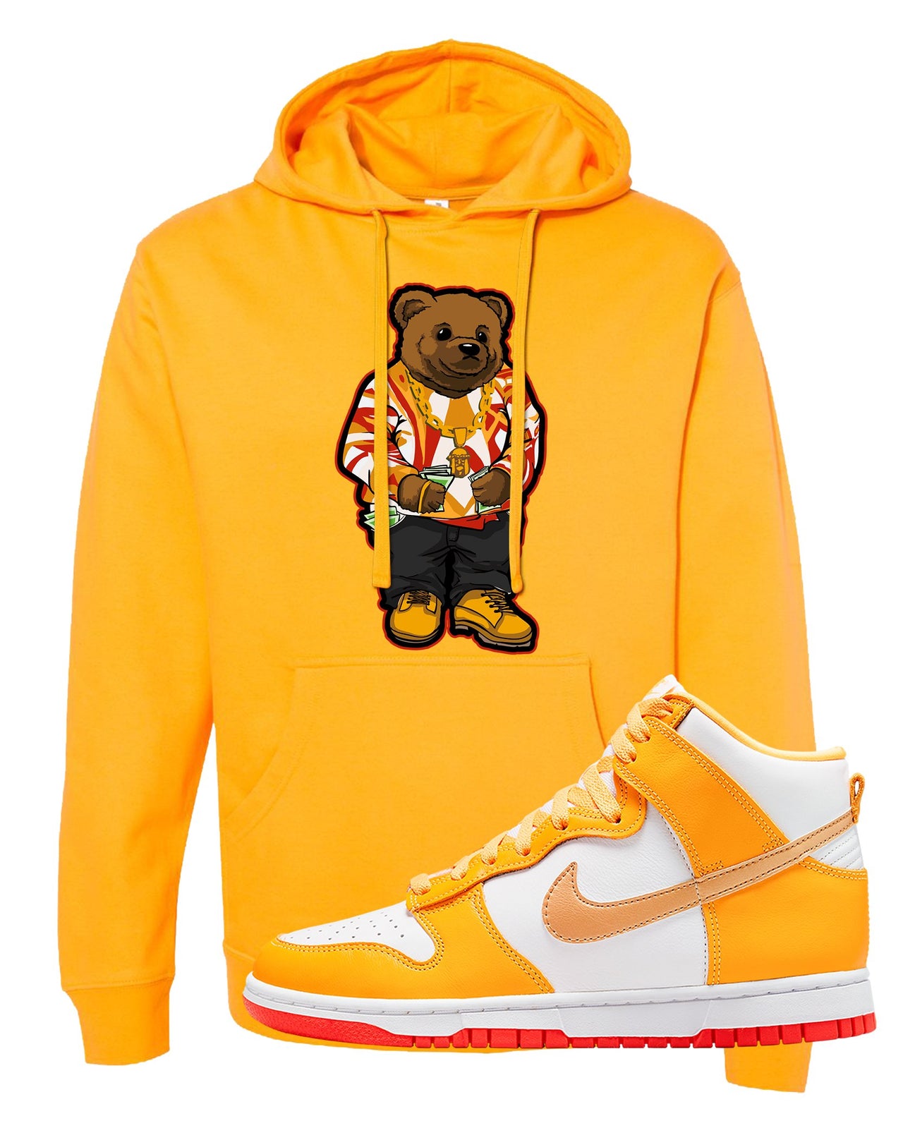Yellow Gold Orange High Dunks Hoodie | Sweater Bear, Gold