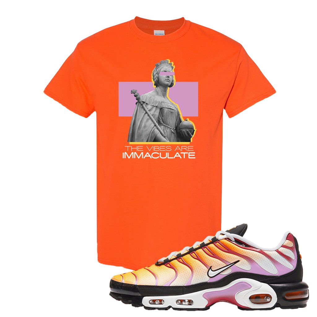 Air Max Plus Laser Orange Siren Red Fuchsia Glow T Shirt | The Vibes Are Immaculate, Orange