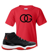 Jordan 11 Bred OG Red Sneaker Hook Up Kid's T-Shirt
