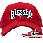 Chicago Golf Low 1s Distressed Dad Hat | Blessed Arch, Red