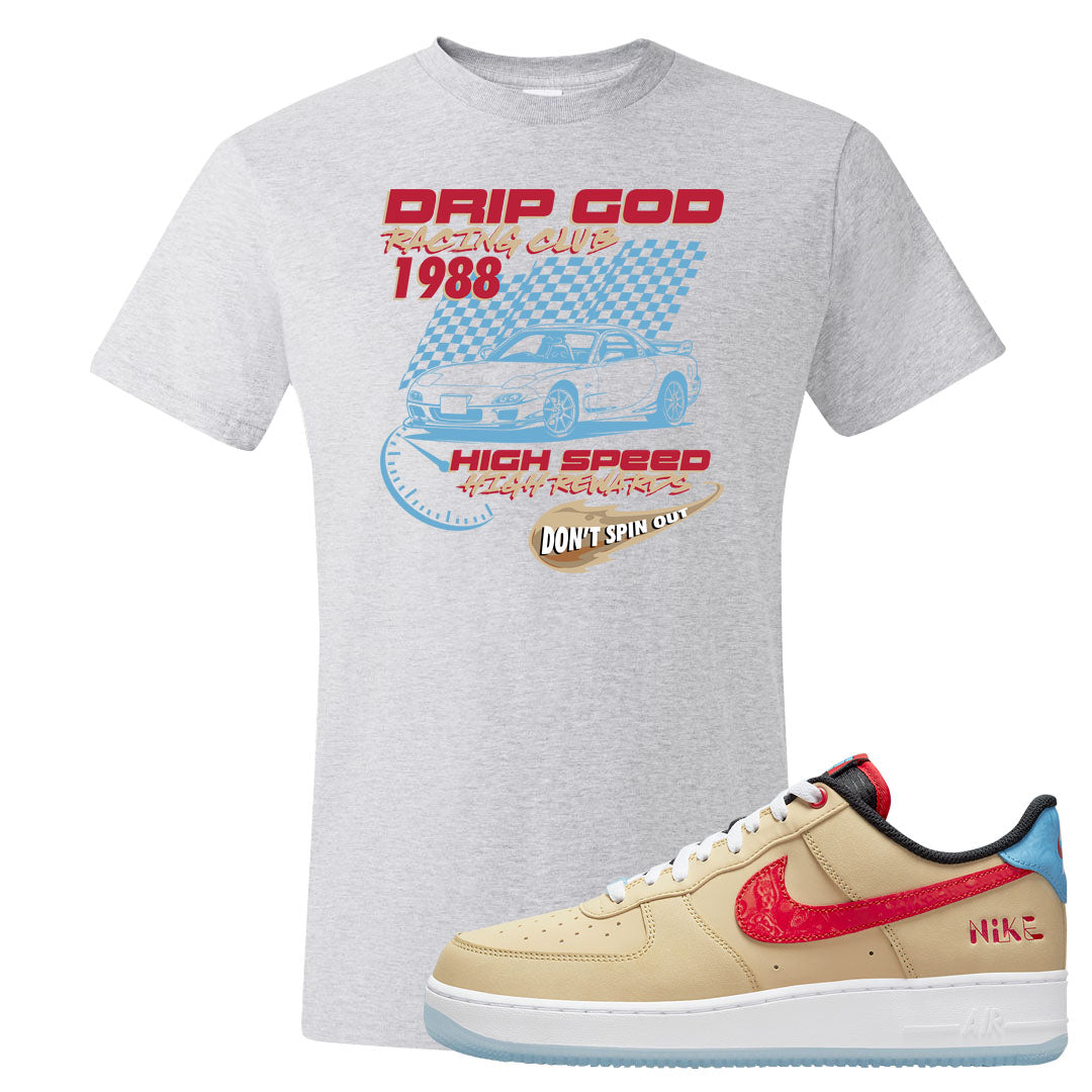 Satellite AF 1s T Shirt | Drip God Racing Club, Ash