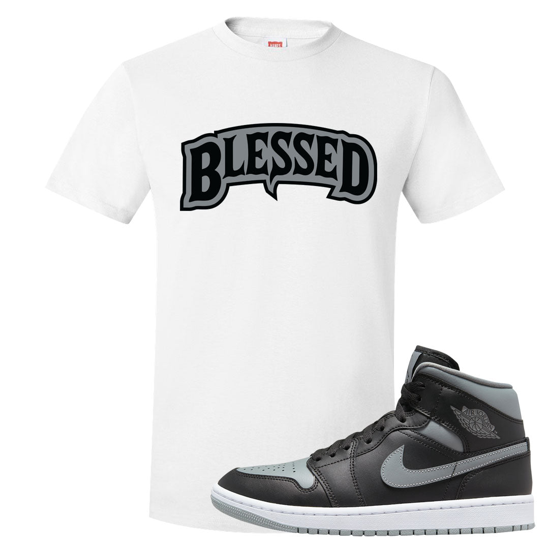 Alternate Shadow Mid 1s T Shirt | Blessed Arch, White