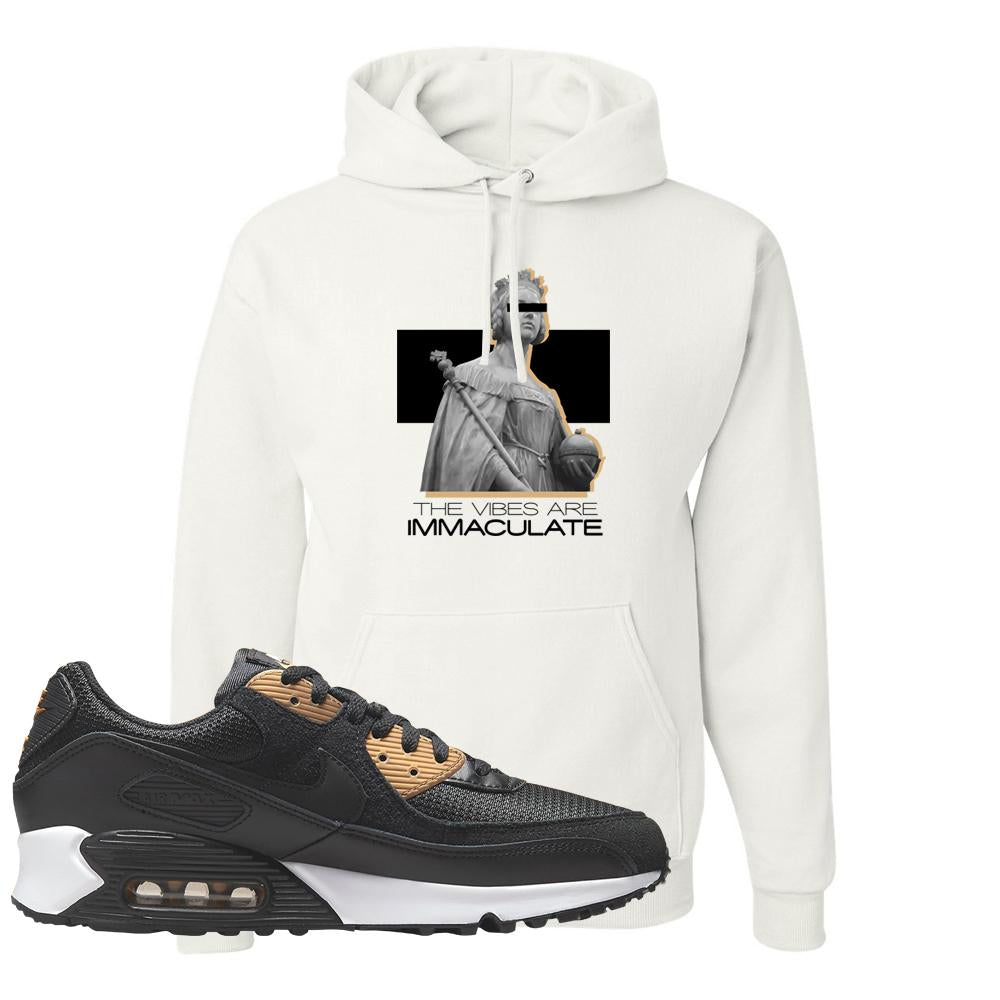 Air Max 90 Black Old Gold Hoodie | The Vibes Are Immaculate, White