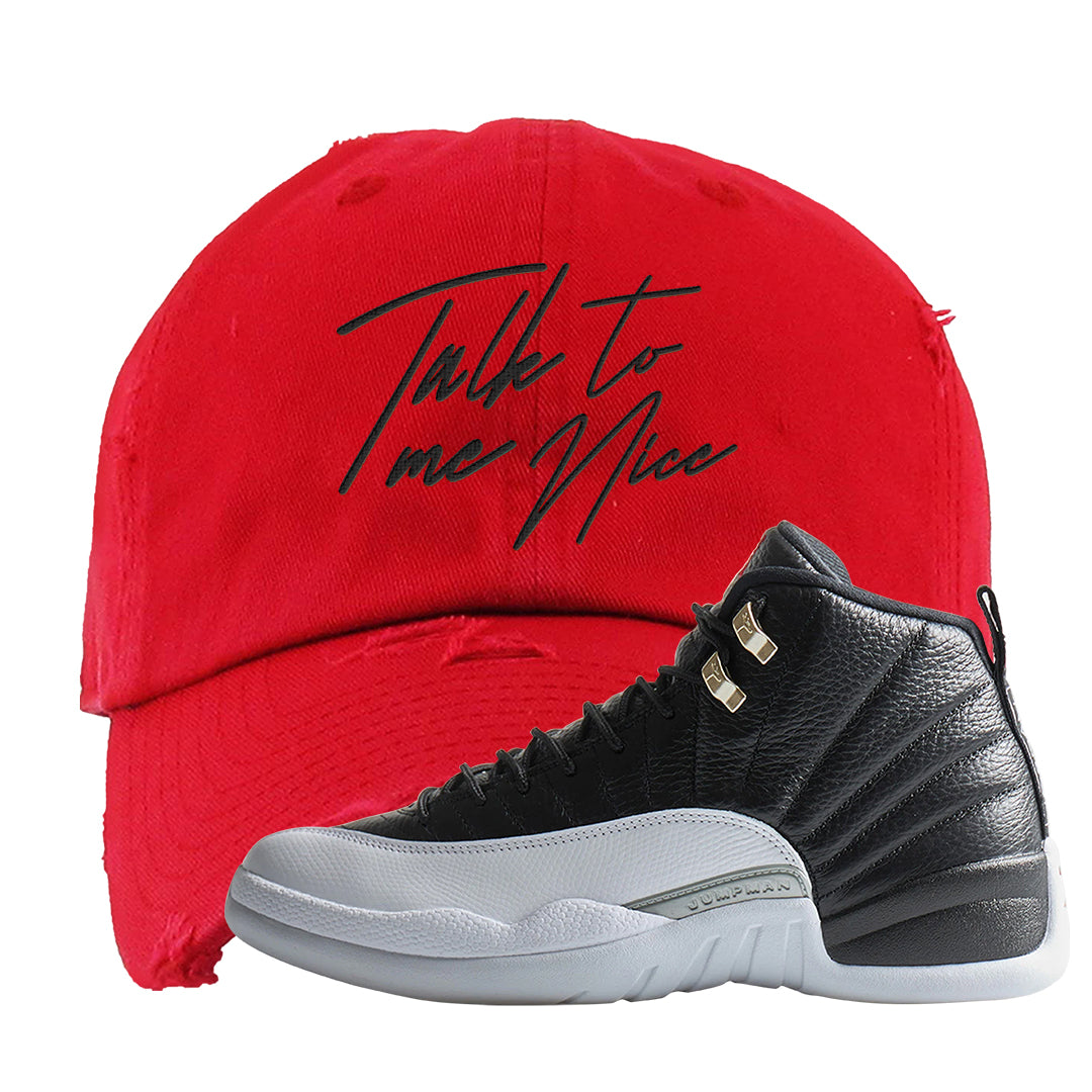 Playoff 12s Distressed Dad Hat | Talk To Me Nice, Red