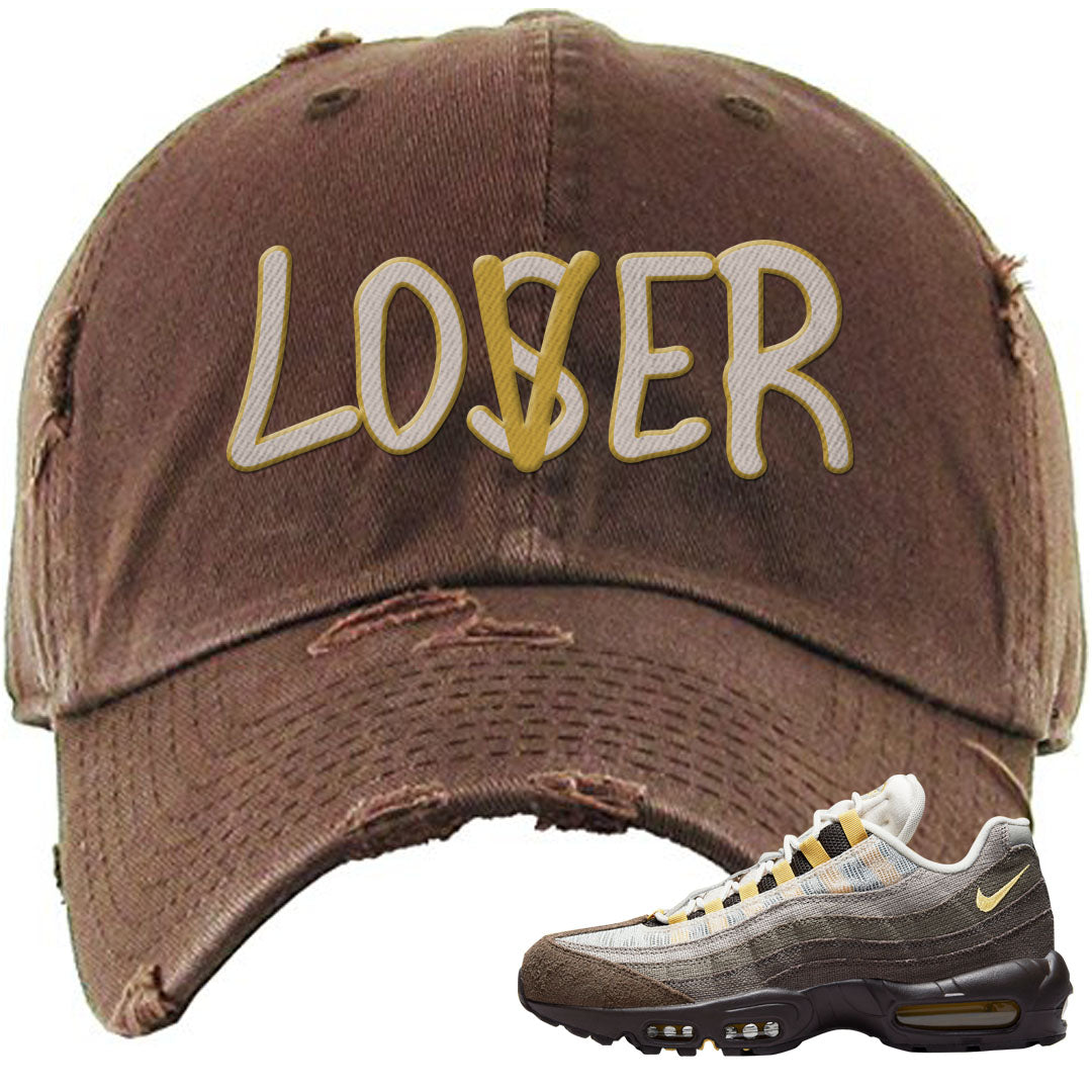 Ironstone Hemp 95s Distressed Dad Hat | Lover, Brown